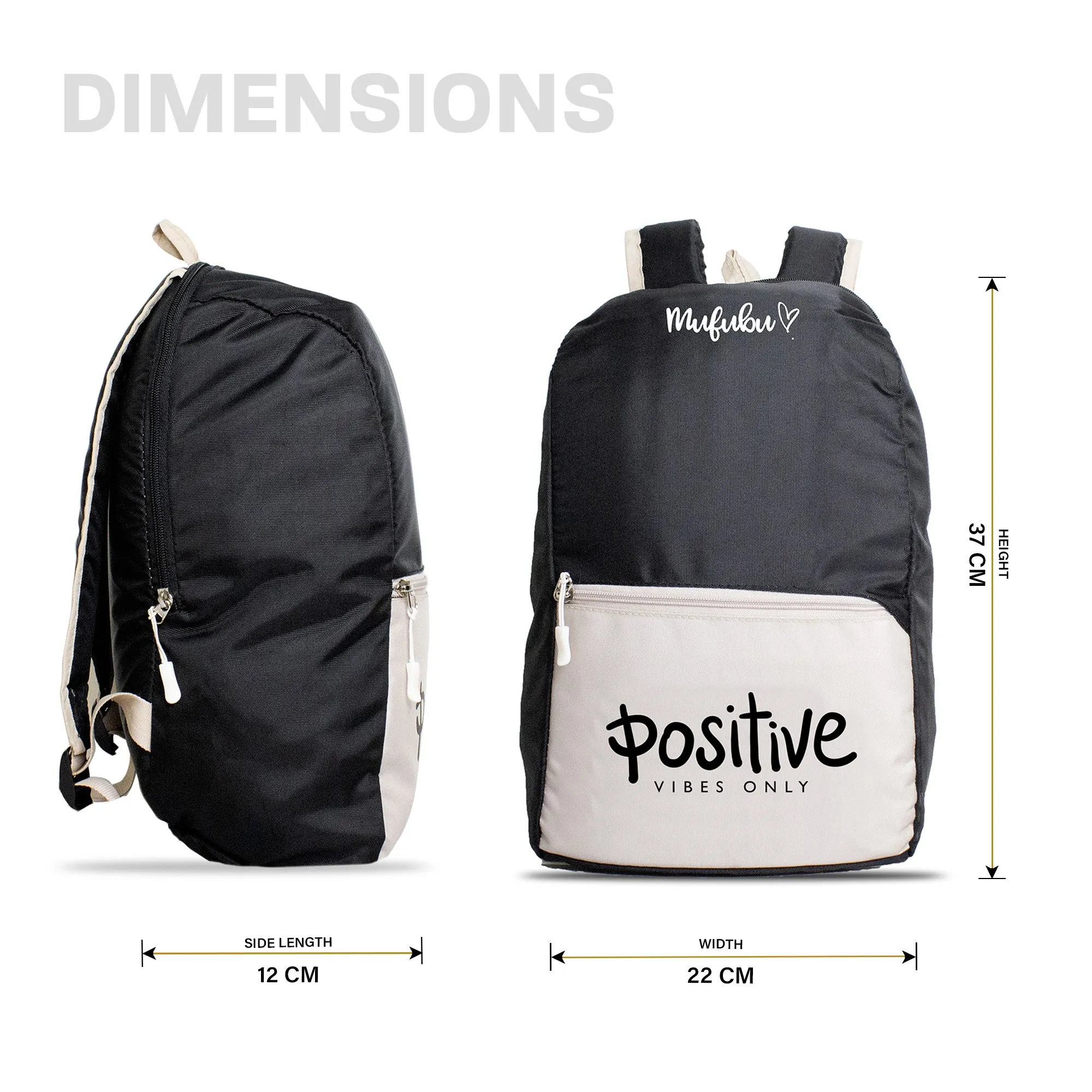 Nano Backpack 15 Ltr Positive Vives Only Black   Beige
