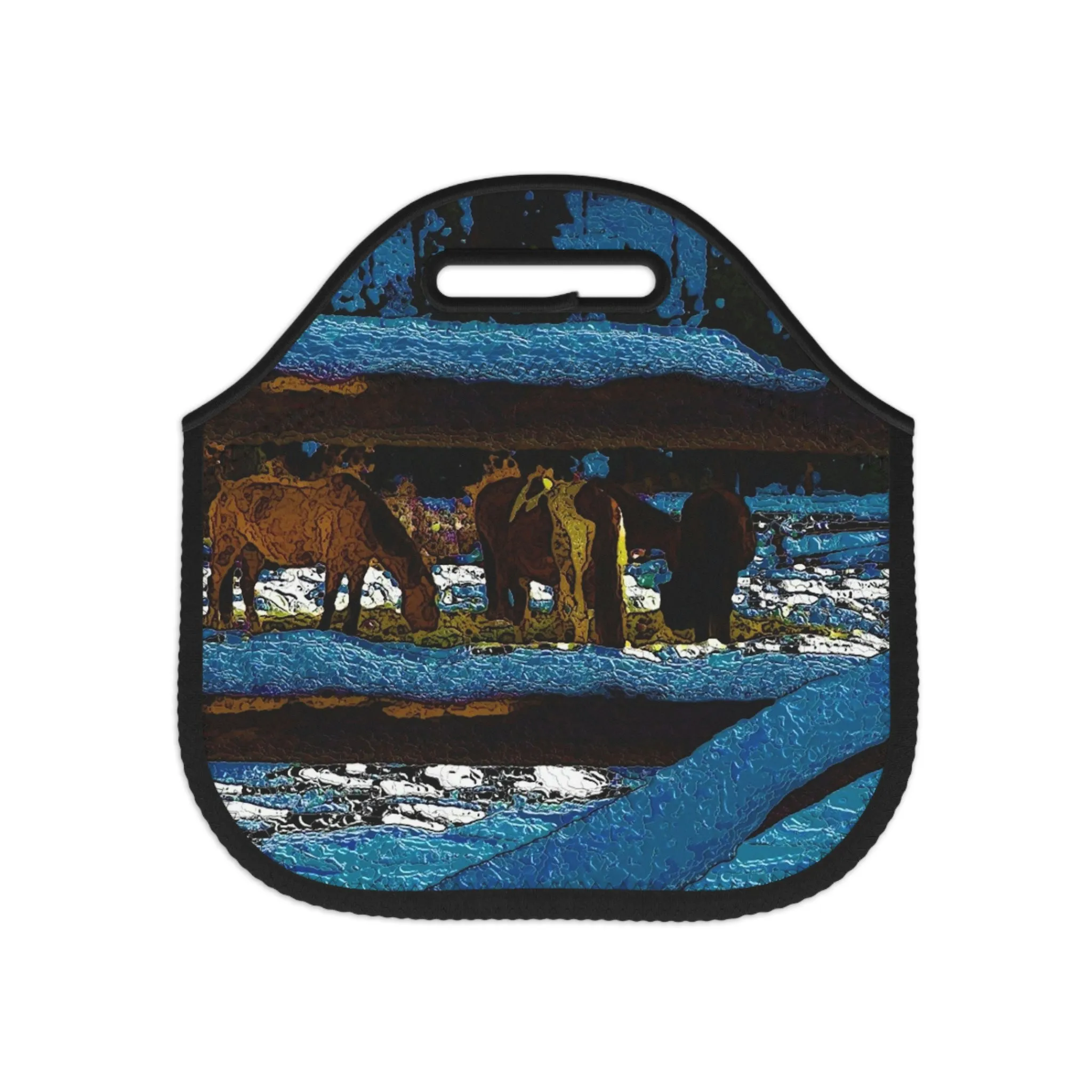 Neoprene Lunch Bag ...  A Horse ... A Saddle ...  Foraging Through The Snow ...  An_Asses 'Cry' ... Central Idaho, November 2022 ...  Original Works ..