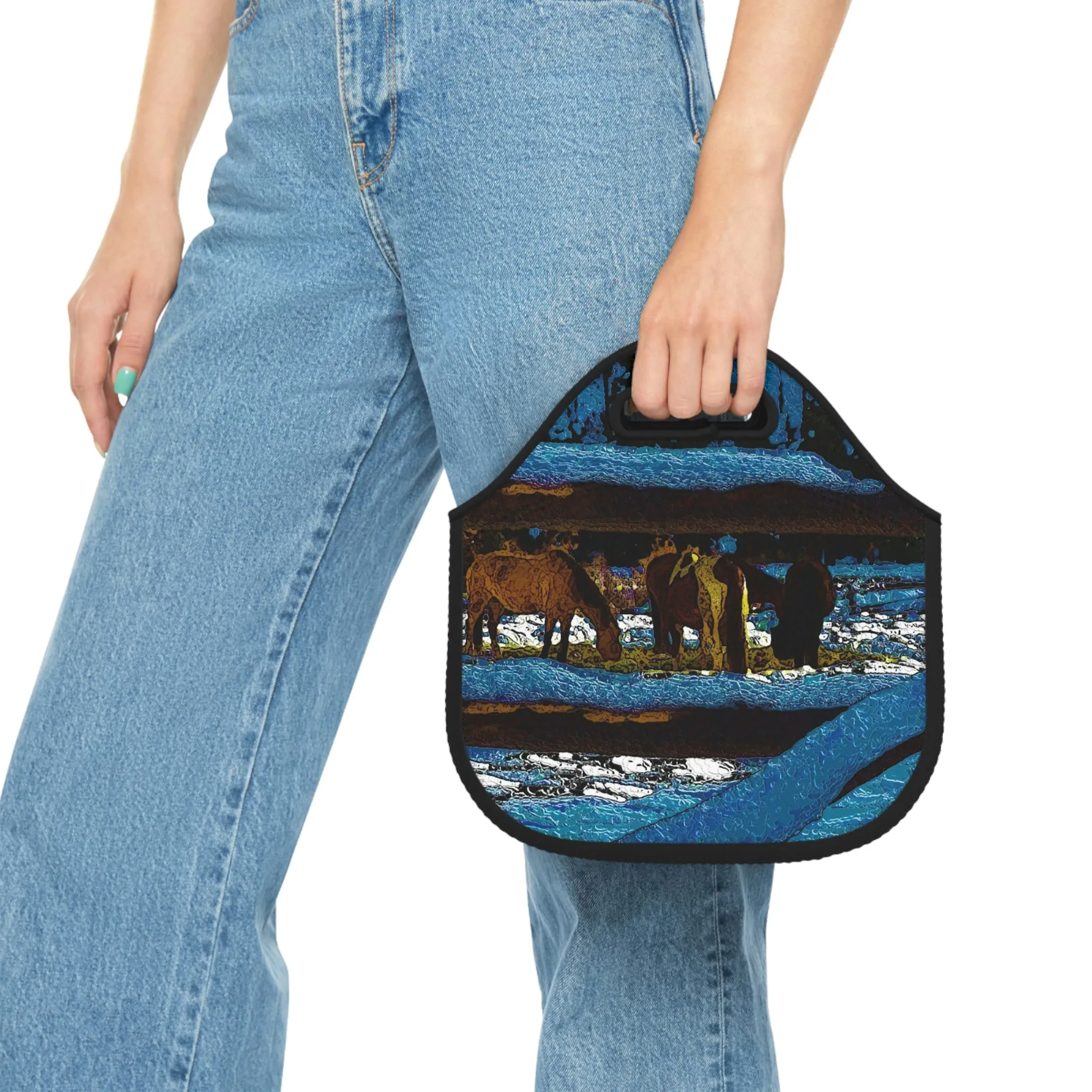 Neoprene Lunch Bag ...  A Horse ... A Saddle ...  Foraging Through The Snow ...  An_Asses 'Cry' ... Central Idaho, November 2022 ...  Original Works ..