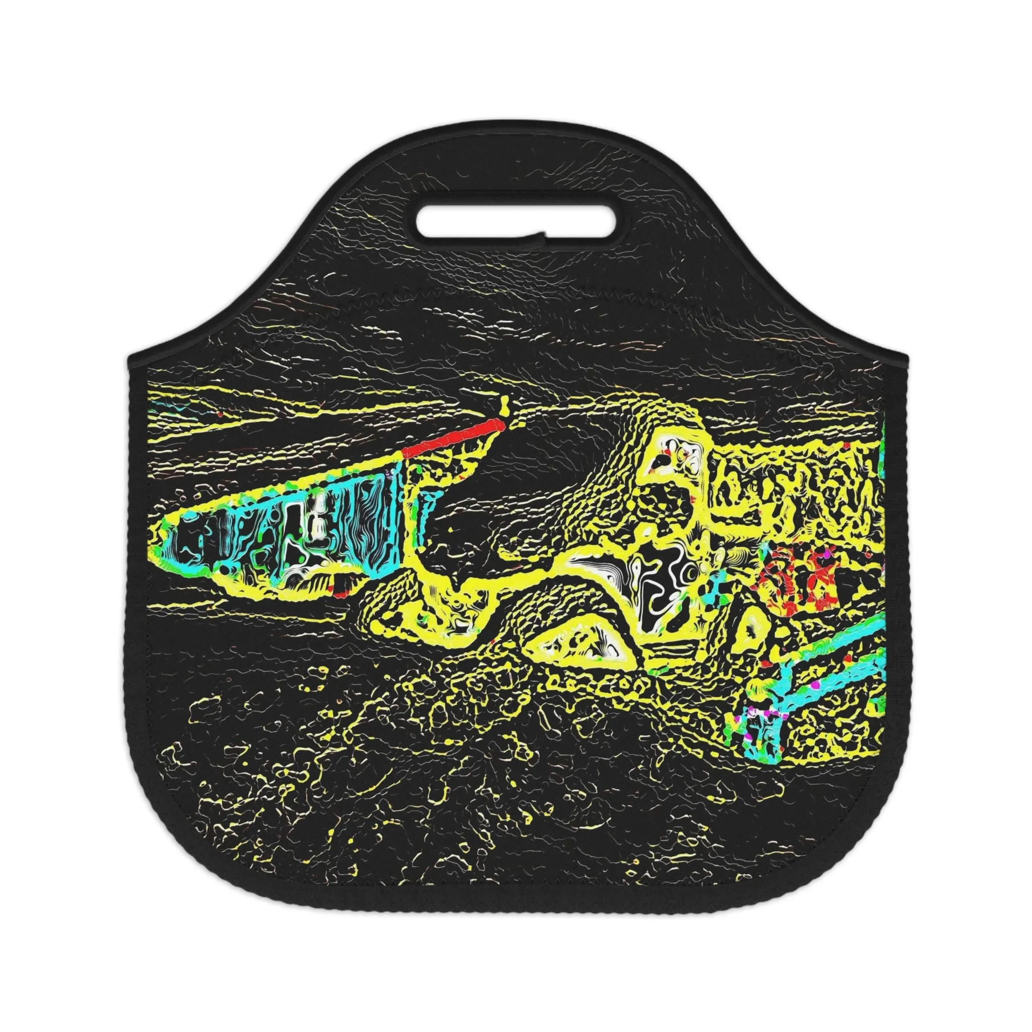 Neoprene Lunch Bag ... "Snow Vehicle In Snow Storm At-Rest" ... Circa 12Mar23 ... Central Idaho ... 18-Hours Rendering Time: Original Works ...