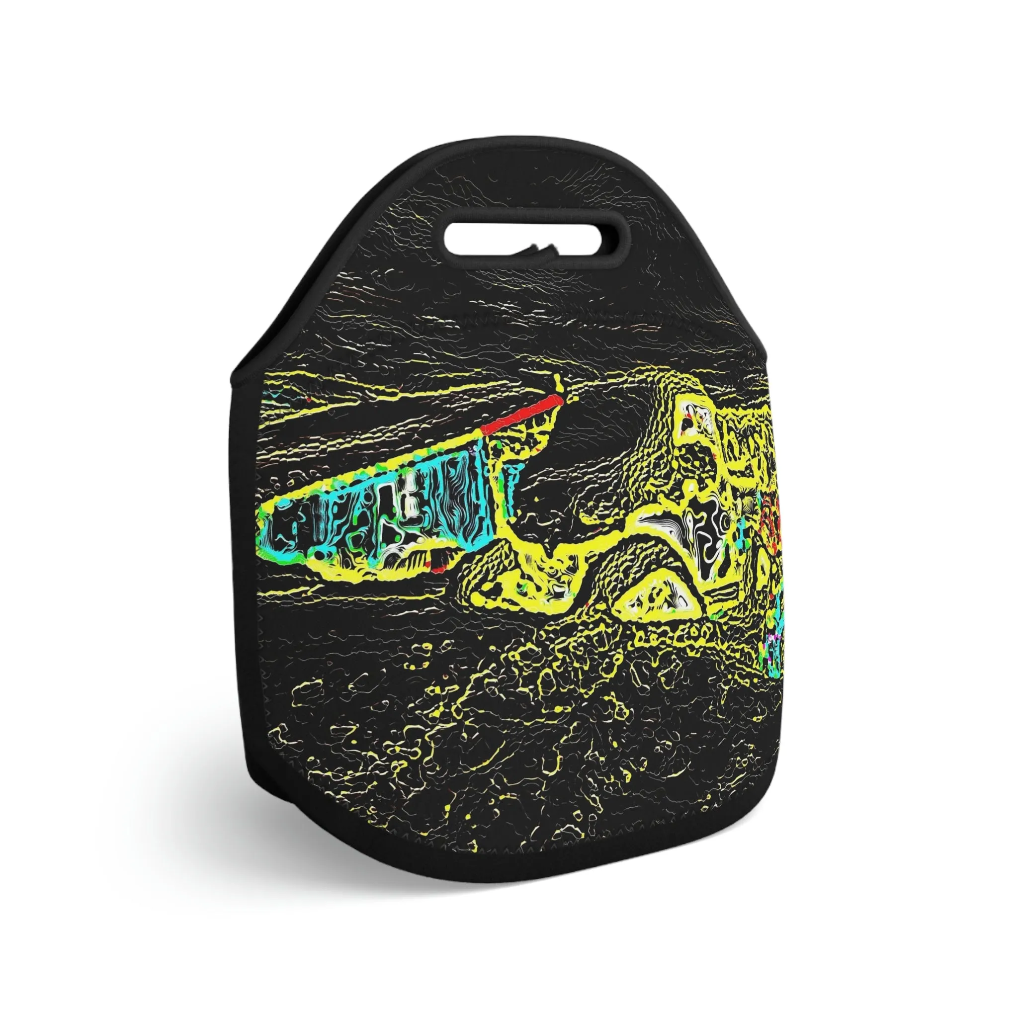Neoprene Lunch Bag ... "Snow Vehicle In Snow Storm At-Rest" ... Circa 12Mar23 ... Central Idaho ... 18-Hours Rendering Time: Original Works ...