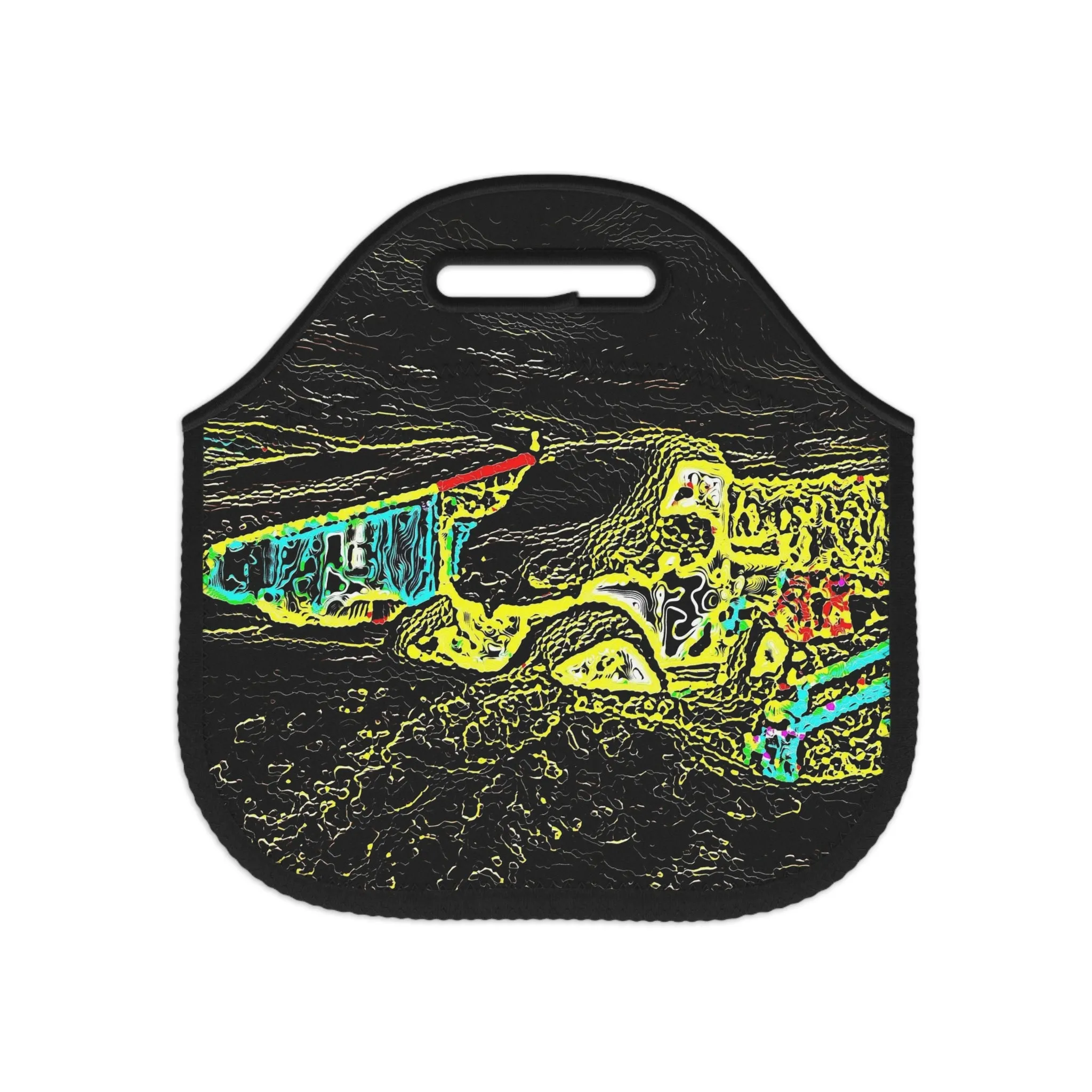 Neoprene Lunch Bag ... "Snow Vehicle In Snow Storm At-Rest" ... Circa 12Mar23 ... Central Idaho ... 18-Hours Rendering Time: Original Works ...