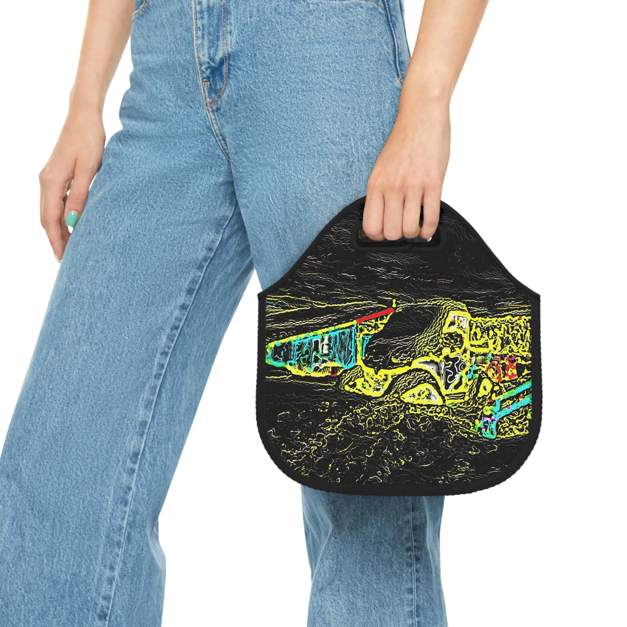 Neoprene Lunch Bag ... "Snow Vehicle In Snow Storm At-Rest" ... Circa 12Mar23 ... Central Idaho ... 18-Hours Rendering Time: Original Works ...