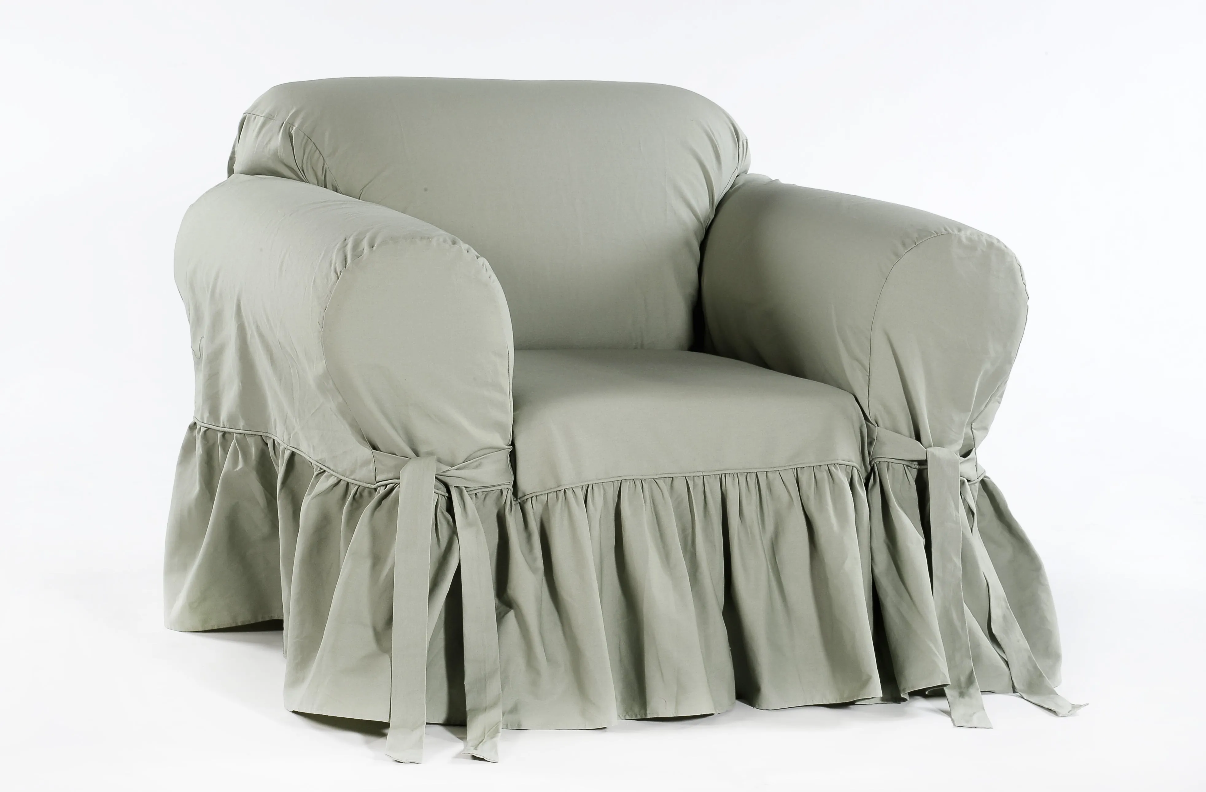 One piece ruffled slipcover