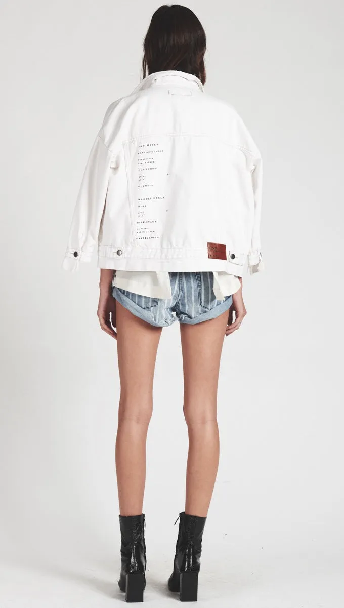 One Teaspoon Bandits Low Waist Denim Shorts Rocky Stripe