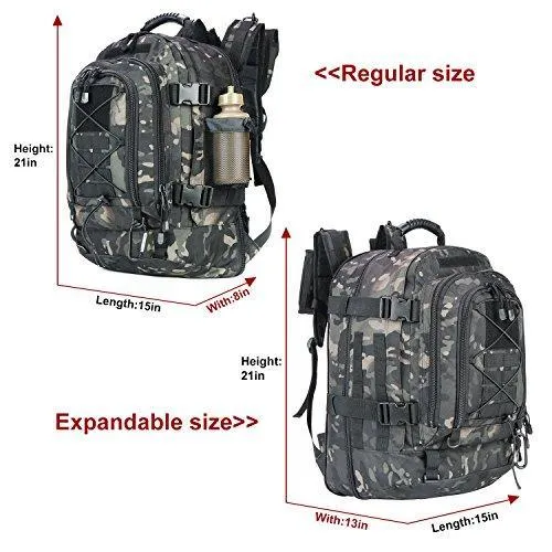 Outdoor 3 Day Expandable 40-64L Backpack Military Tactical Hiking Bug Out Bag
