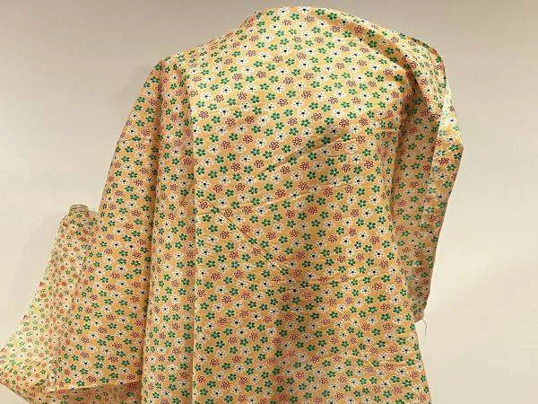 Peach Geo Daisy - Poly/Cotton Print