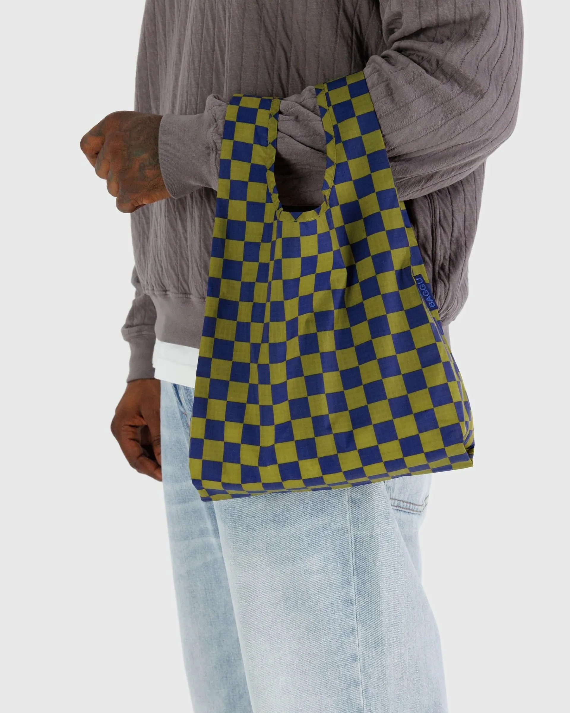 Pear Navy Check Baby Baggu