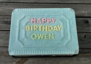 Personalized Rainbow Cotton Candy Cake Half Sheet Cake Size