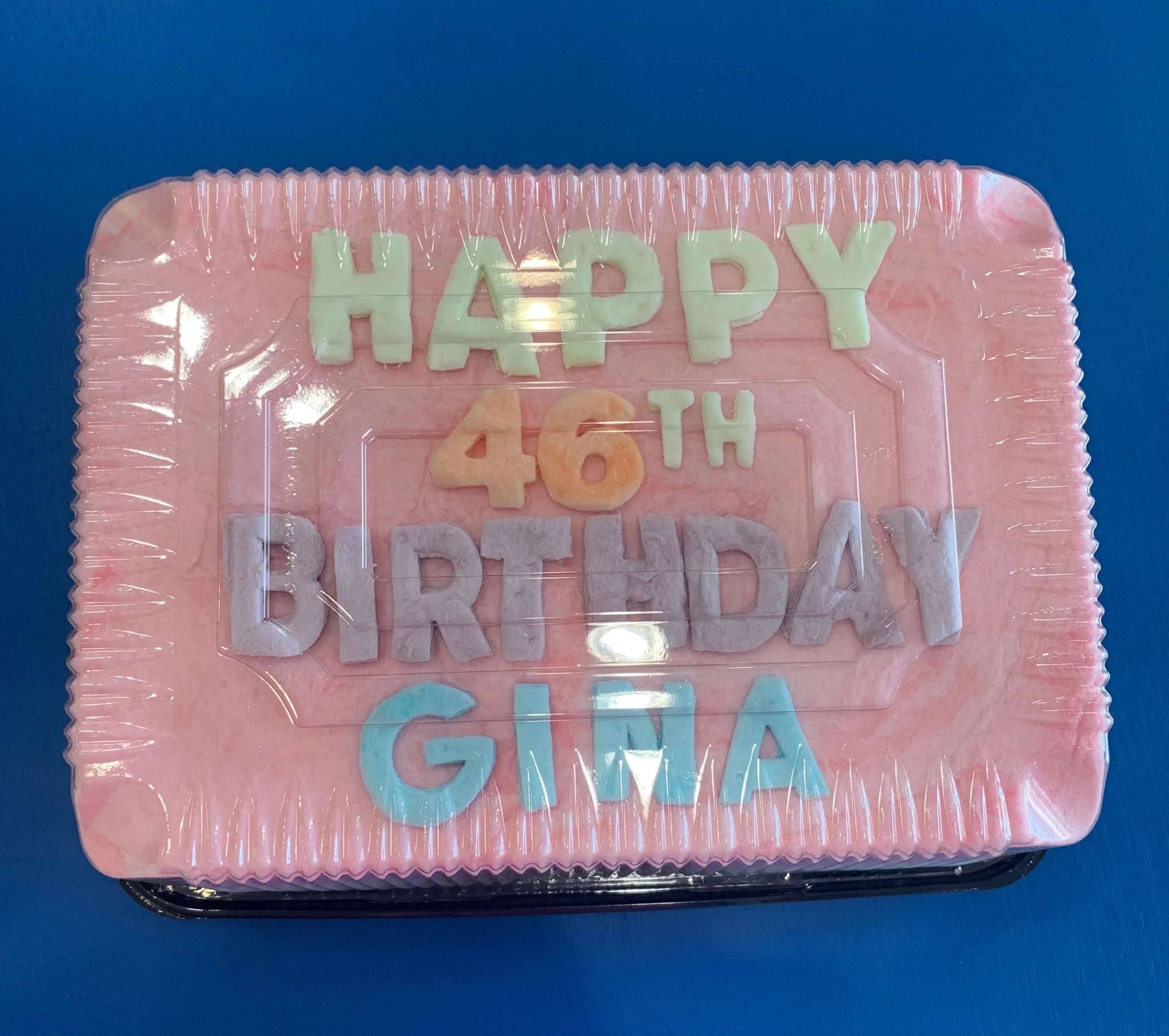 Personalized Rainbow Cotton Candy Cake Half Sheet Cake Size