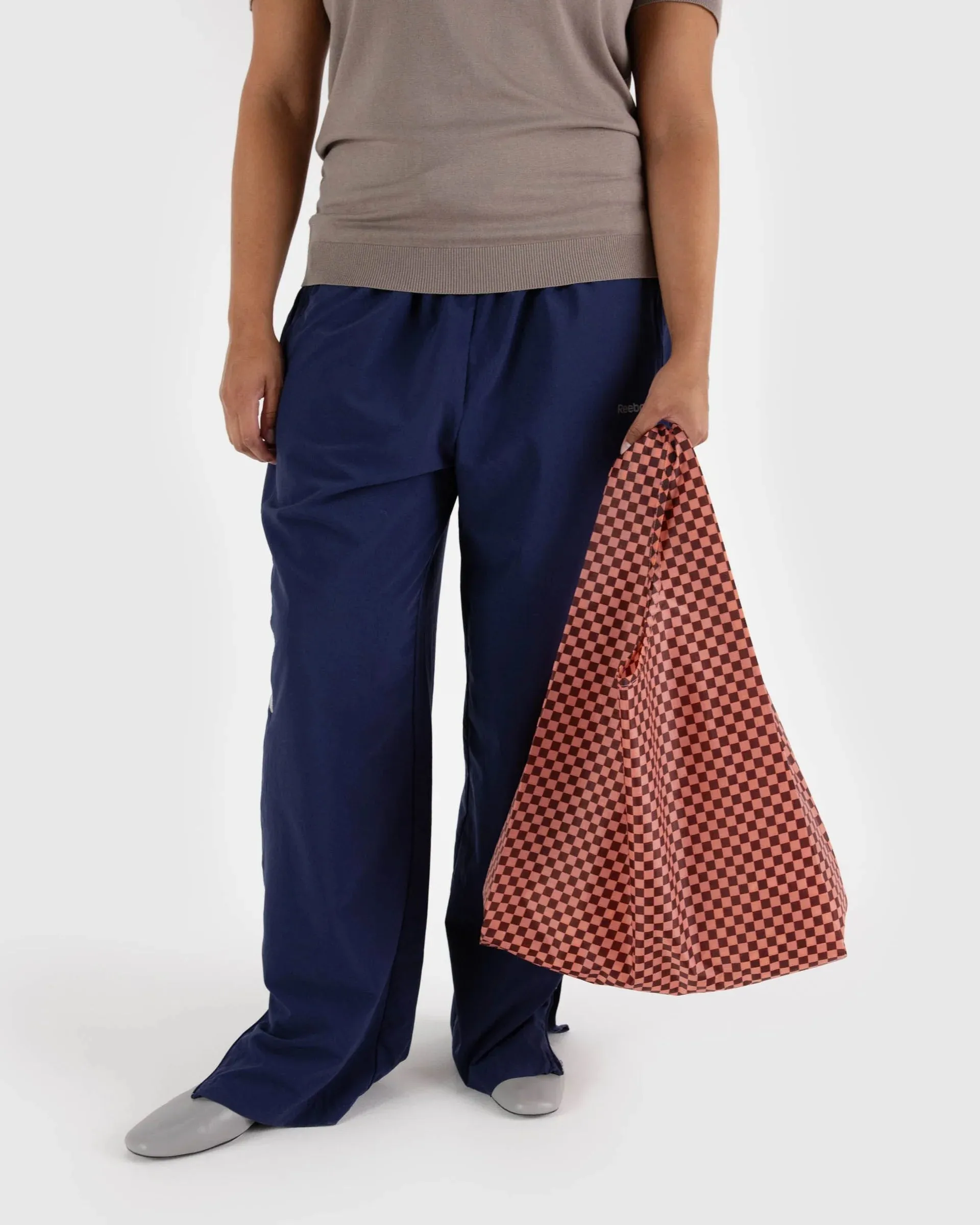 Pink Brown Check Standard Baggu
