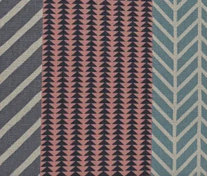 PINK, Gray, Teal - KikaKika Echino ni-co Linen Cotton Canvas, Echino from KOKKA