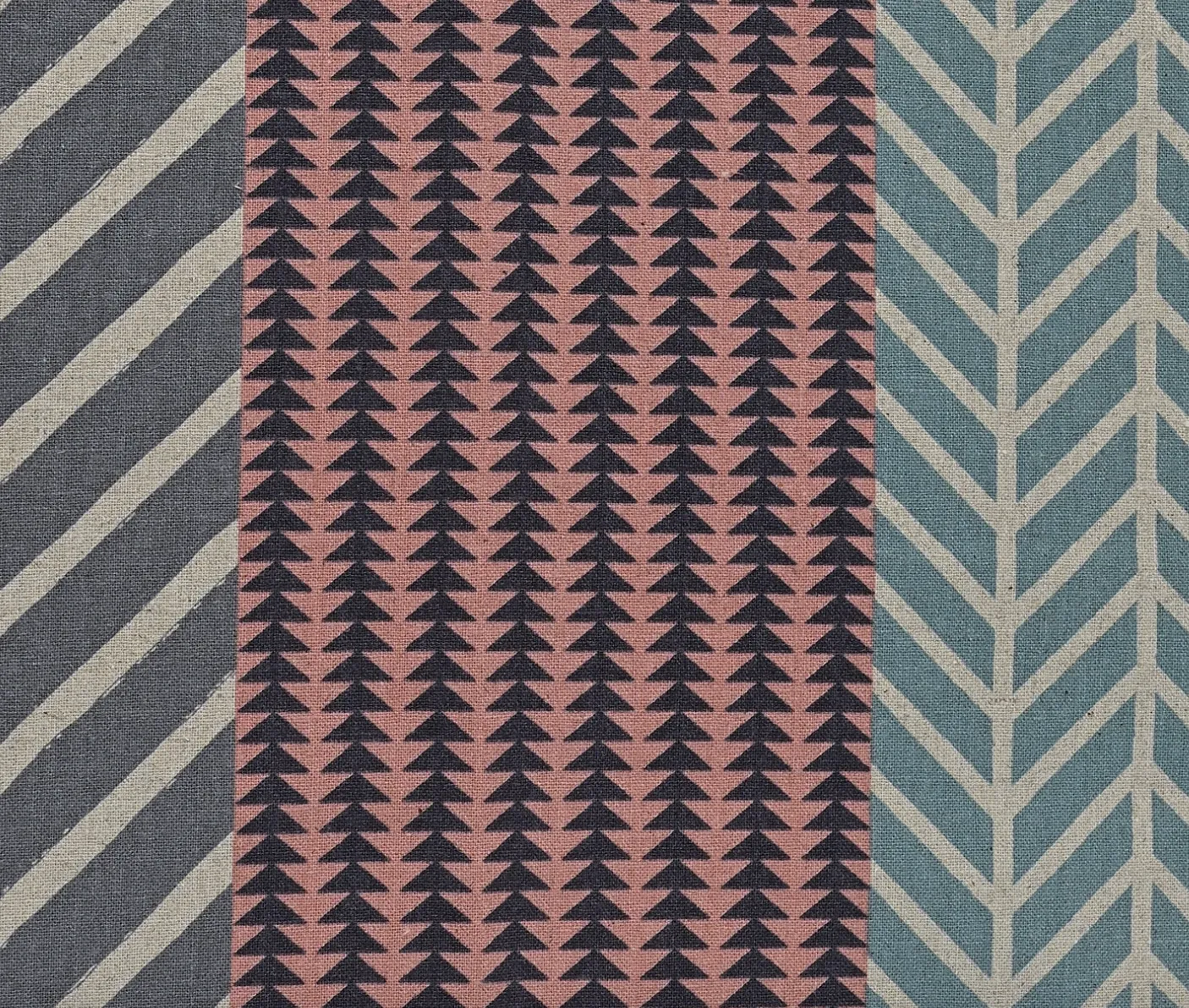 PINK, Gray, Teal - KikaKika Echino ni-co Linen Cotton Canvas, Echino from KOKKA