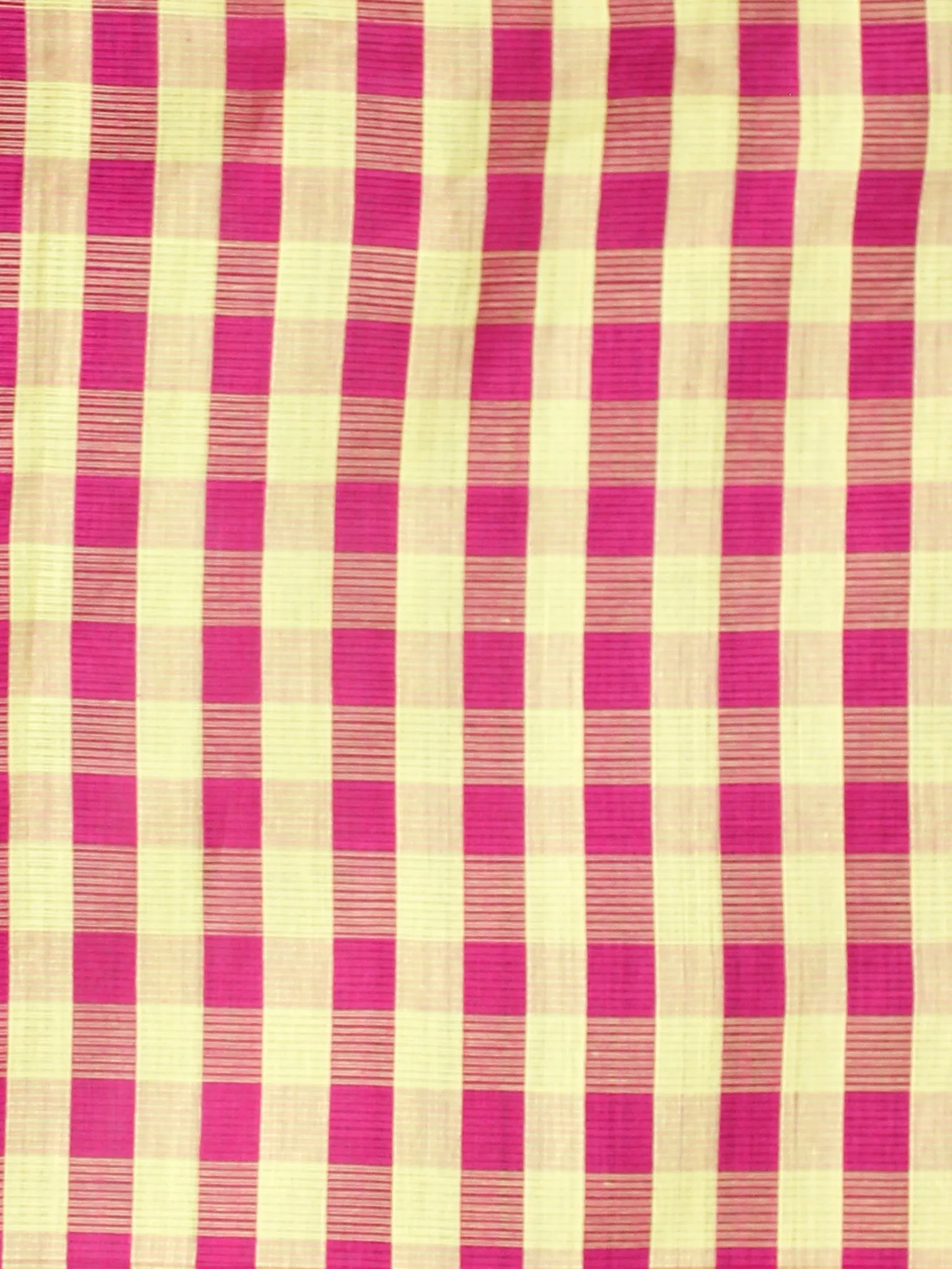 Pink Yellow Handloom Mangalagiri Cotton Saree With Zari Border - S031703684