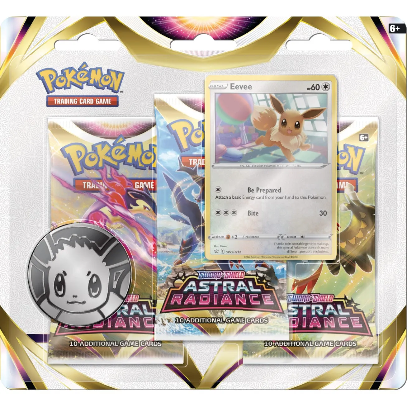Pokémon TCG: Astral Radiance 3 Booster Packs, Coin & Eevee Promo Card