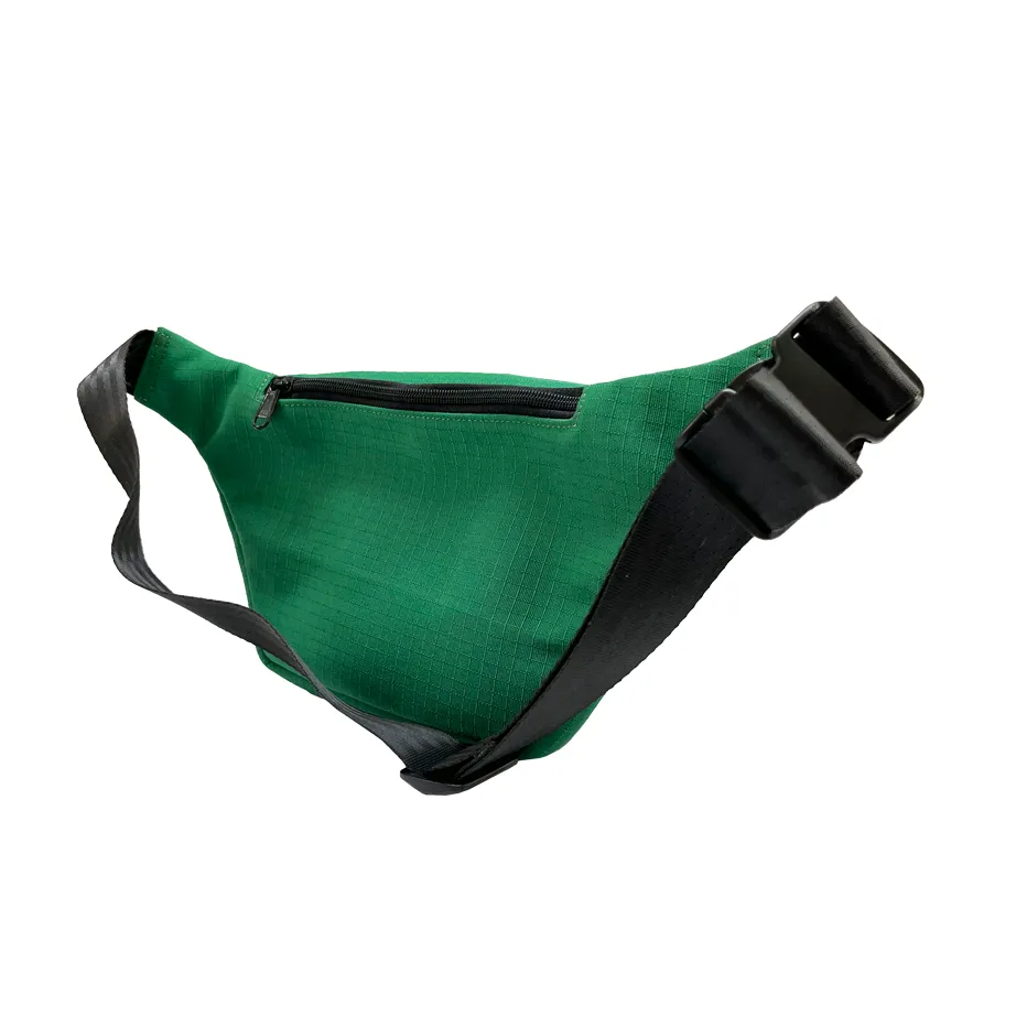 Portuguese Christmas Fanny Pack in Red and Green Decommissioned Cargo Belts