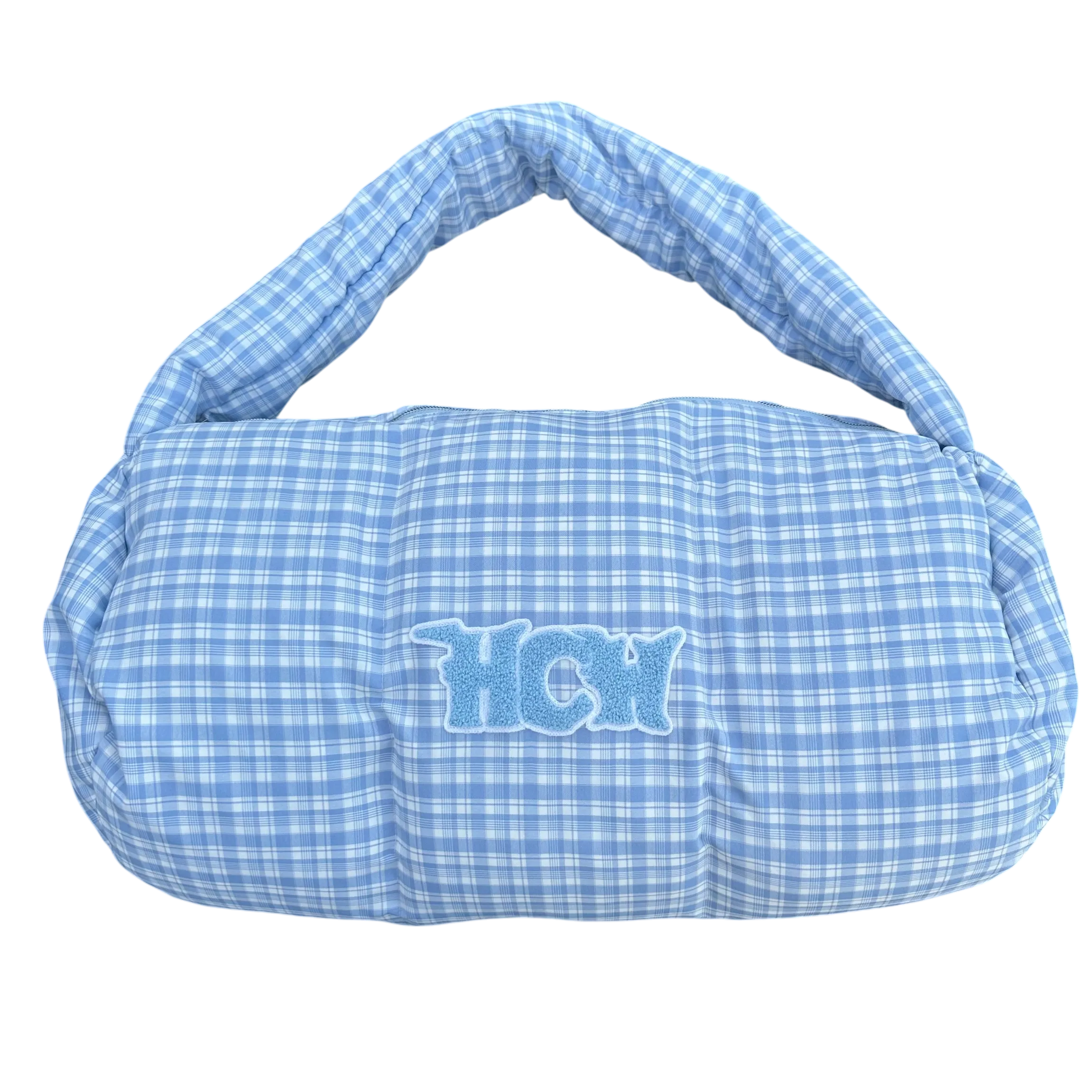 PUFFA DUFFLE BAG (BLUE PLAID)