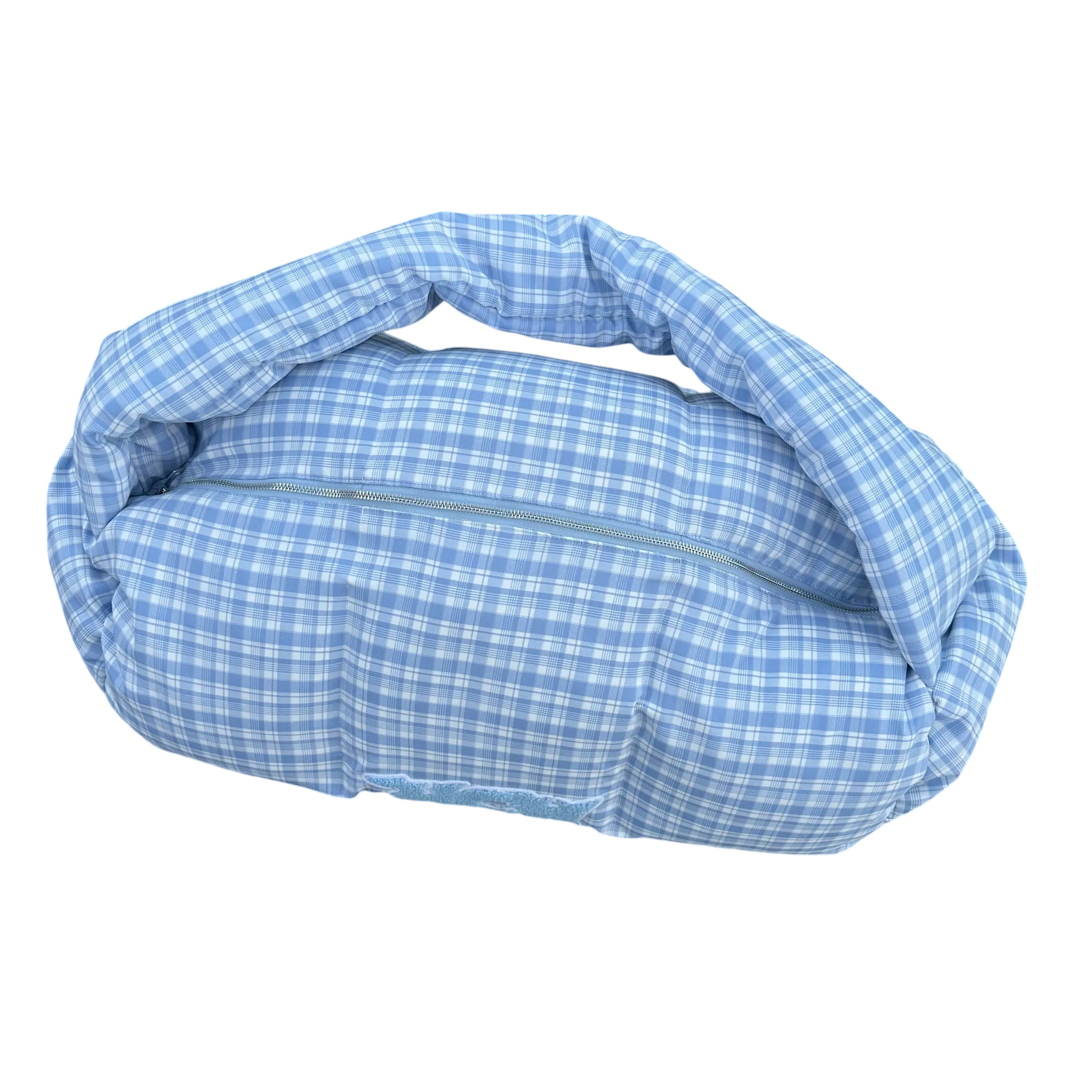 PUFFA DUFFLE BAG (BLUE PLAID)