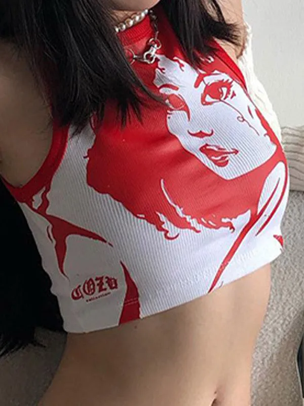 Punk Figure Graceful Graphic Corset Top