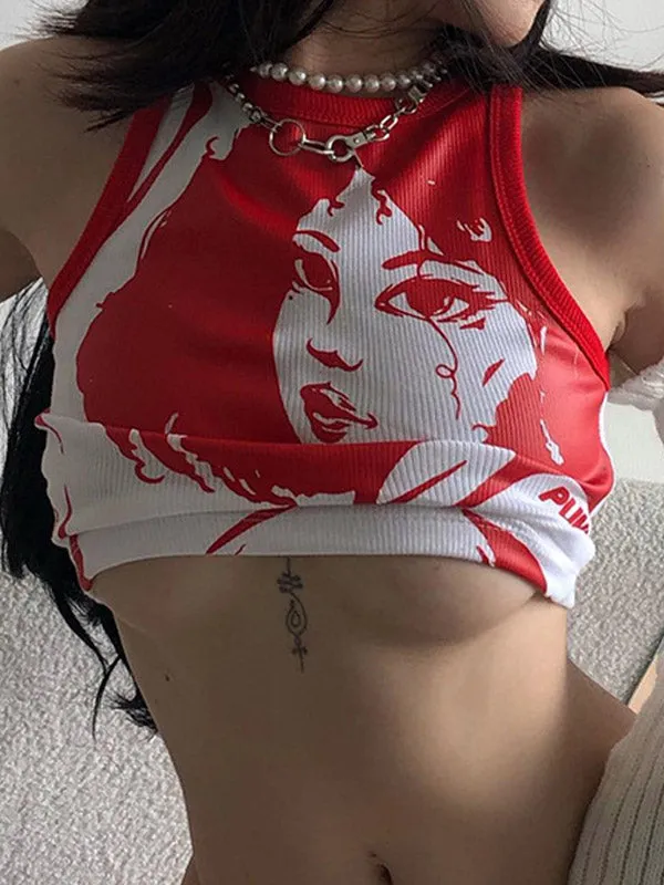 Punk Figure Graceful Graphic Corset Top