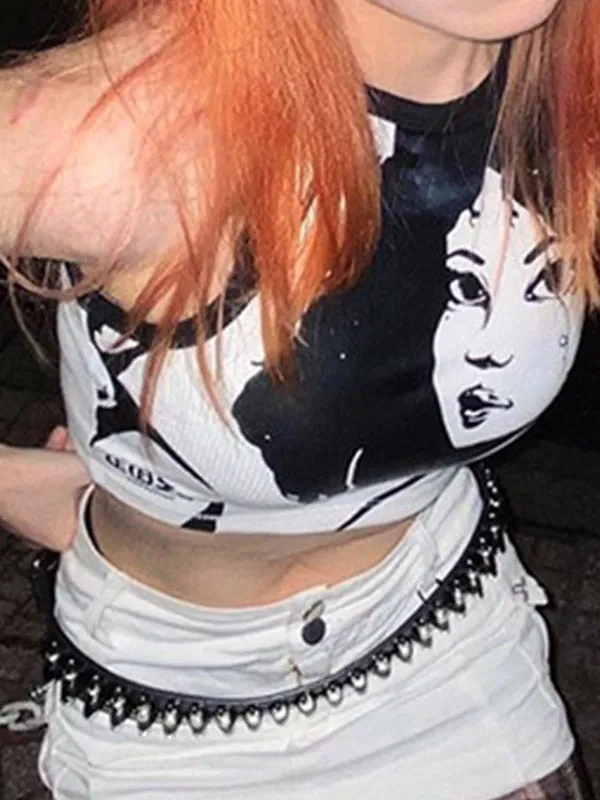 Punk Figure Graceful Graphic Corset Top