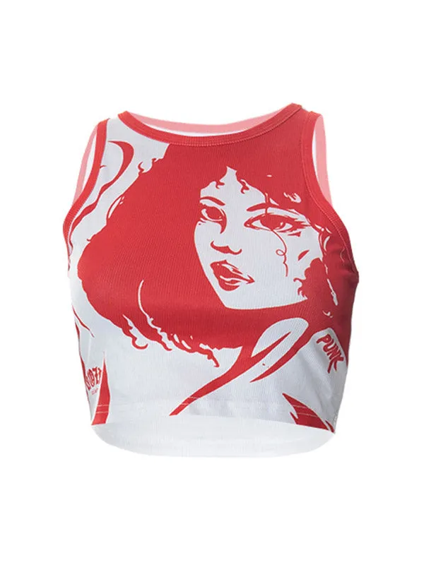 Punk Figure Graceful Graphic Corset Top