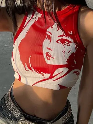 Punk Figure Graceful Graphic Corset Top