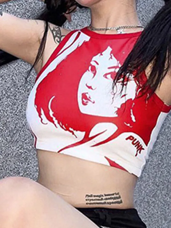 Punk Figure Graceful Graphic Corset Top