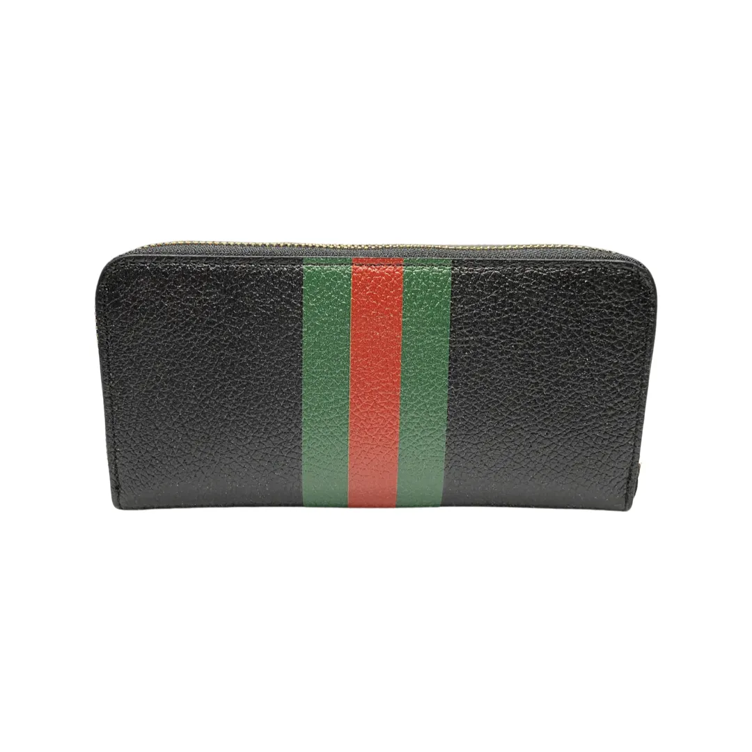 Rectangular Black Leather Purse Wallet