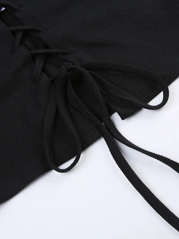 Ribbed Crop Graceful Tank Top Set