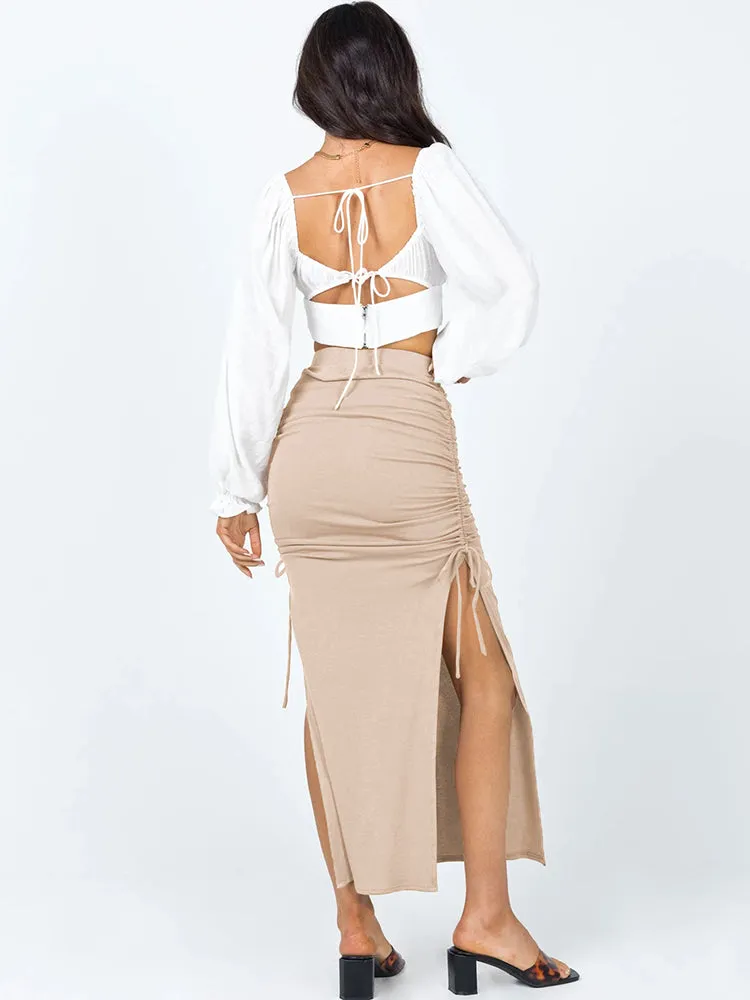 Ribbed Solid Graceful Long Sleeve Set