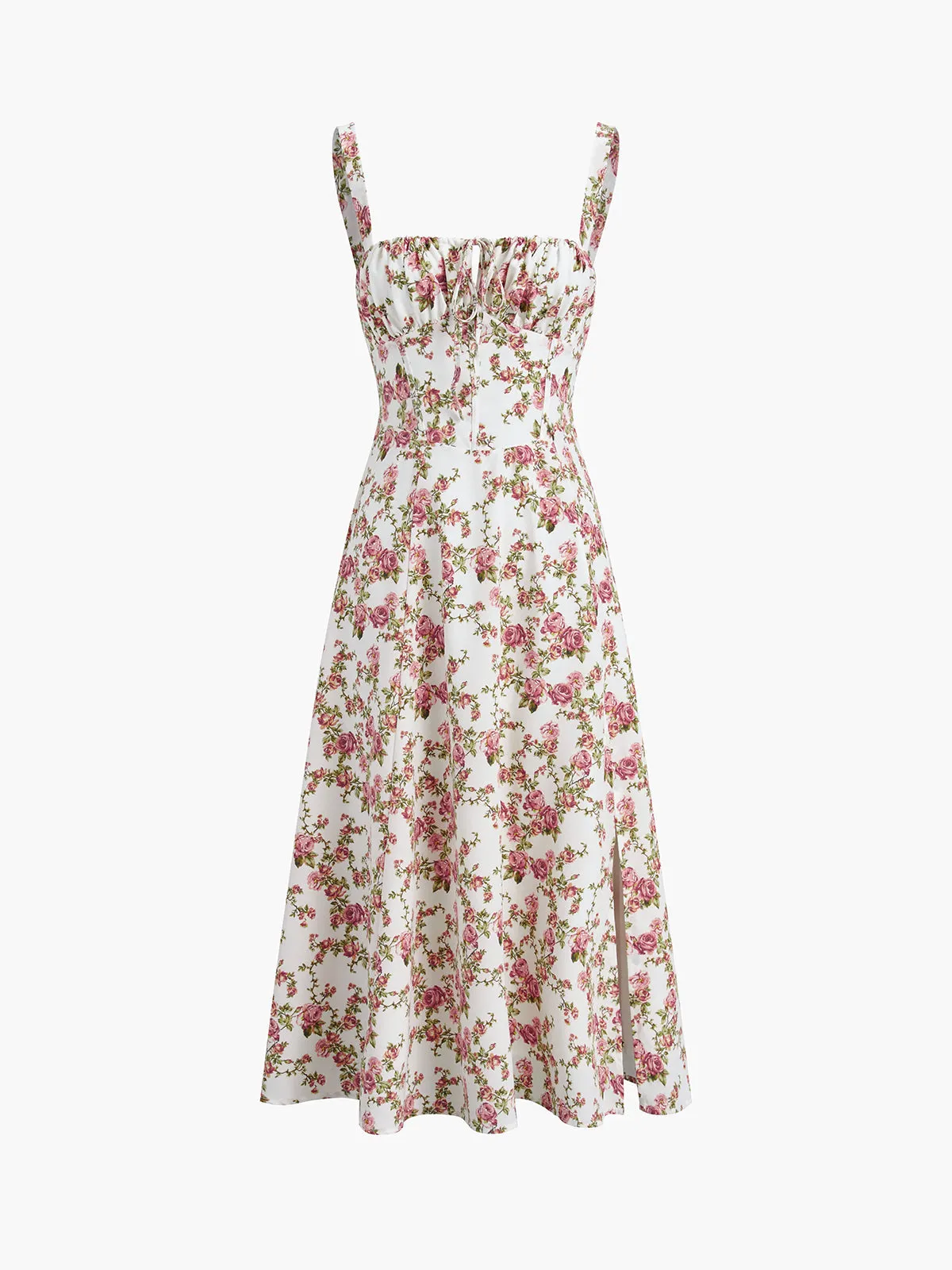 Rosebud Floral Graceful Midi Sundress