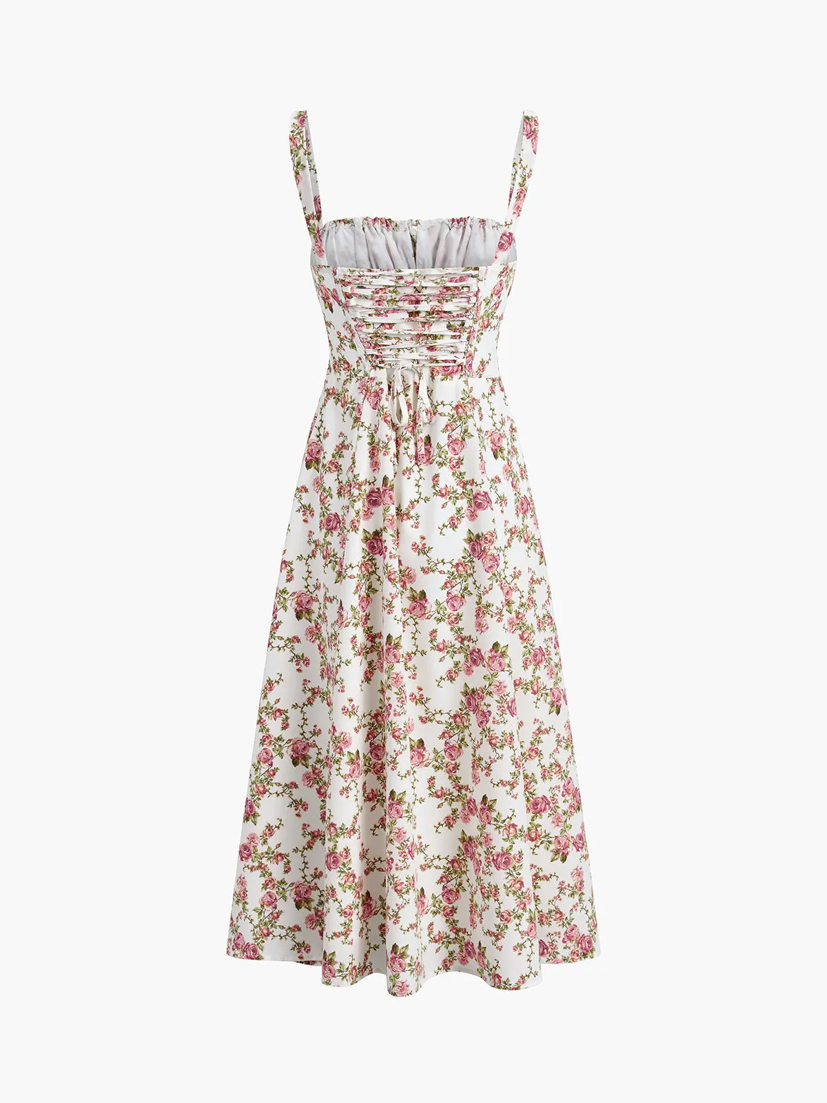 Rosebud Floral Graceful Midi Sundress