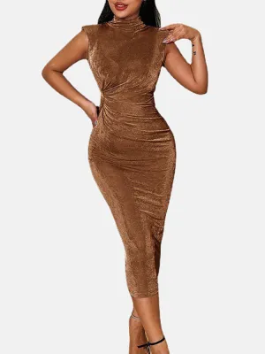 Ruched Halter Graceful Long Dress