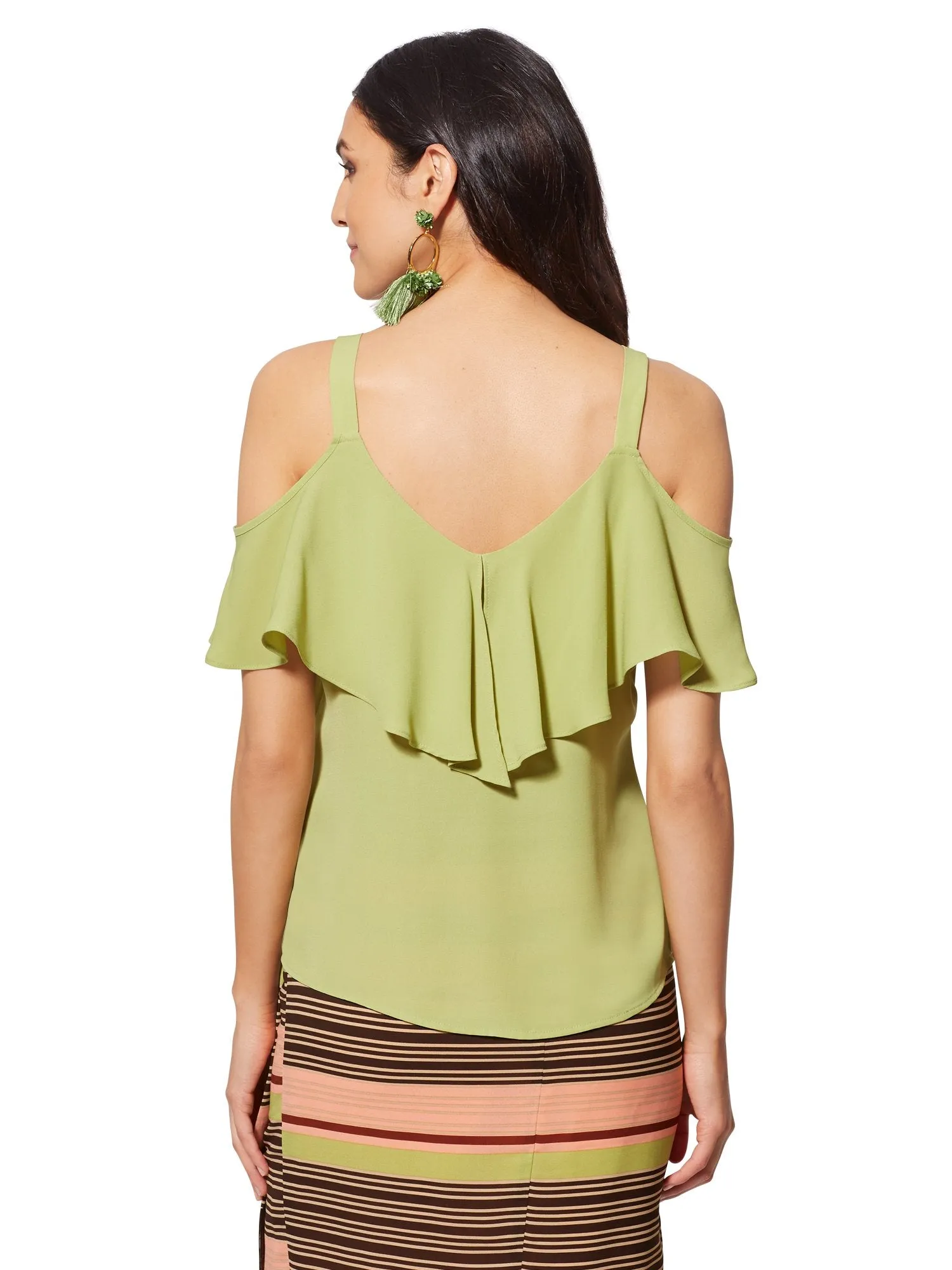 Ruffle Cold-Shoulder Top