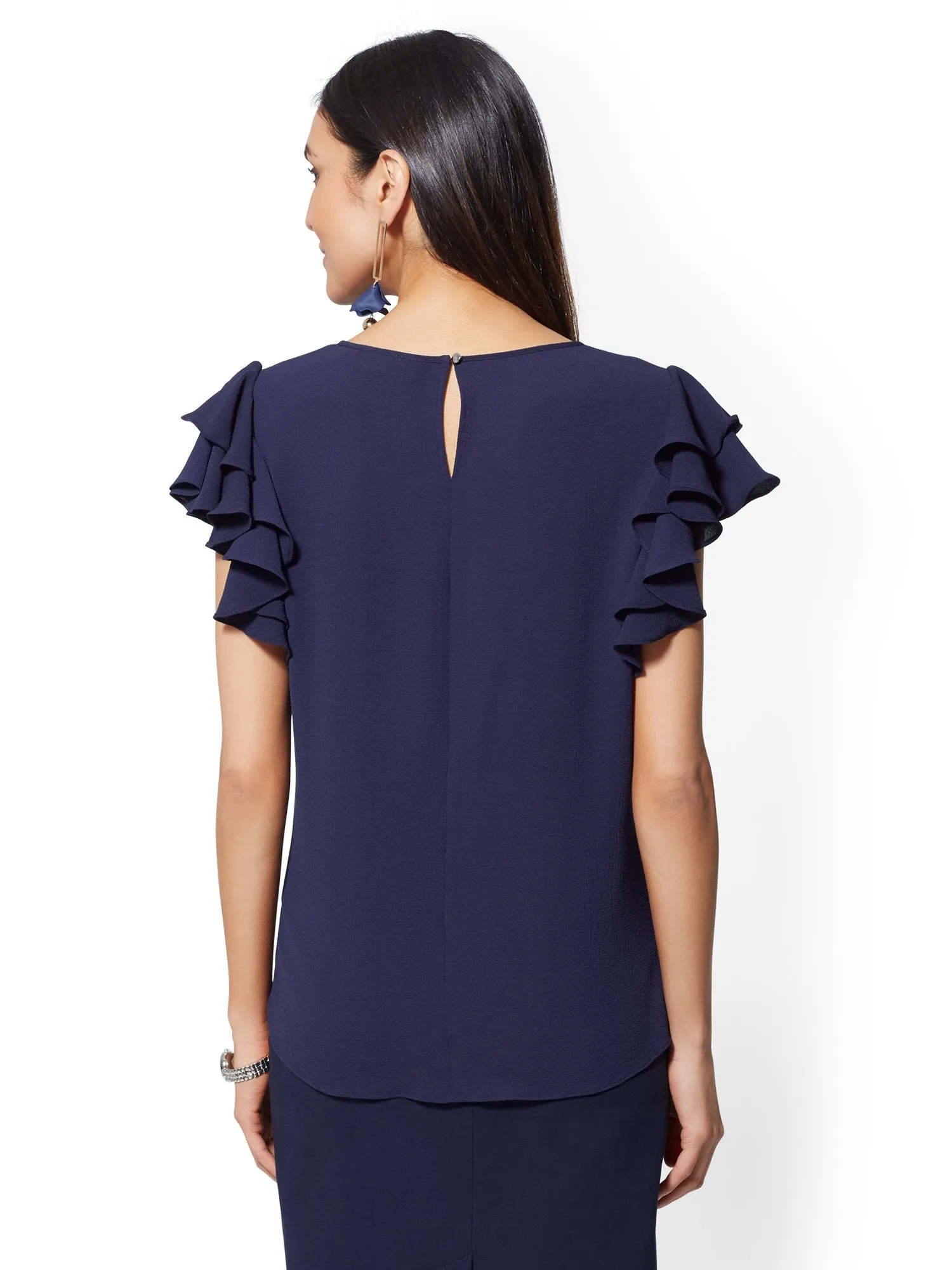 Ruffle-Sleeve Blouse