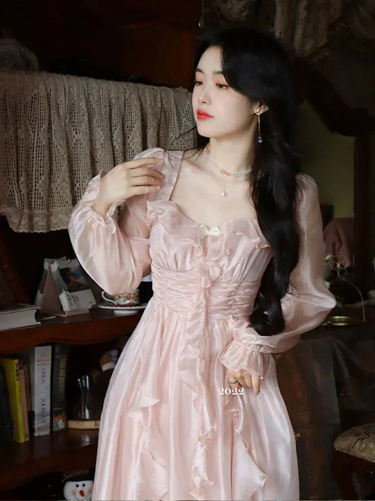 ruffled one Graceful piece dress