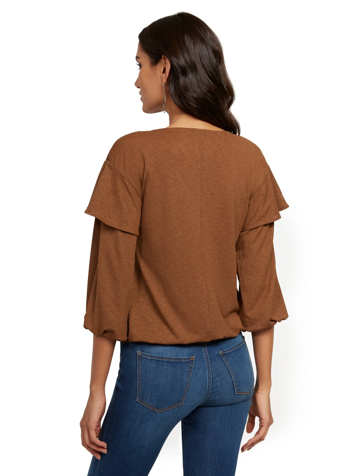 Ruffled V-Neck Top