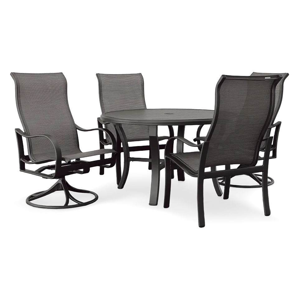 SHORELINE SLING HIGH BACK SWIVEL ROCKER, GRAPHITE