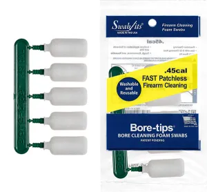 (Single Bag) .45cal Barrel Cleaning Bore-tips® by Swab-its®: Barrel Cleaning Swabs: 41-4501