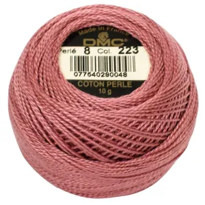 Size 8 Pearl Cotton Ball in Color 223 ~ Light Shell Pink