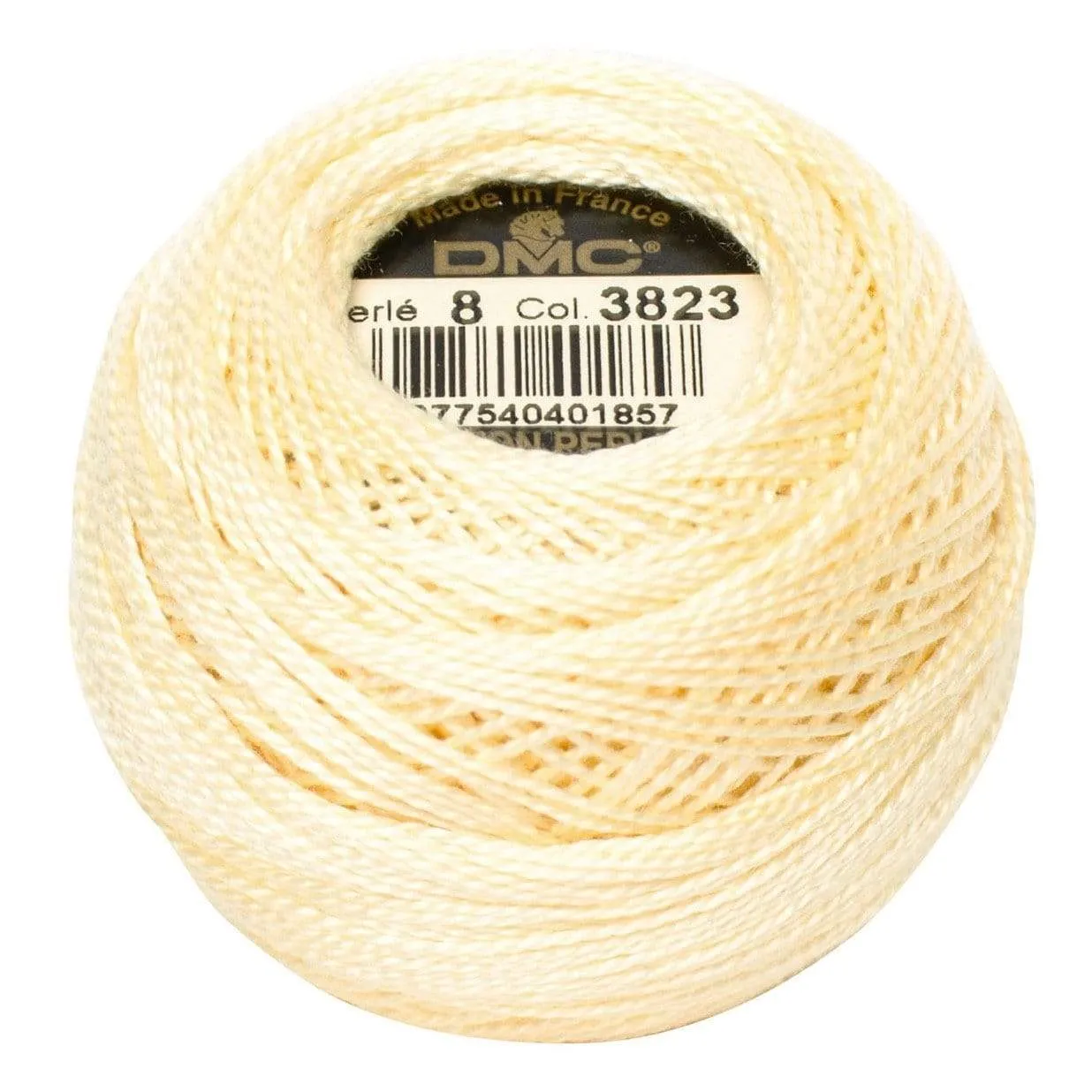 Size 8 Pearl Cotton Ball in Color 3823 ~ Ultra Pale Yellow