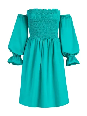 Smocked Off-The-Shoulder Dress