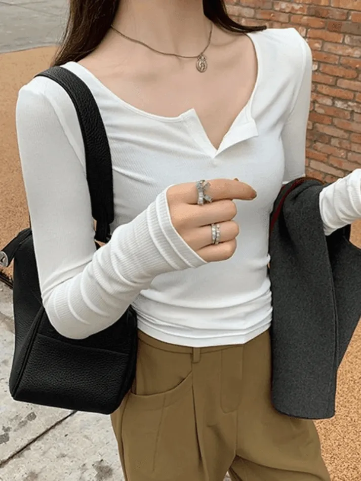 Solid Color Graceful Short Sleeve Tee