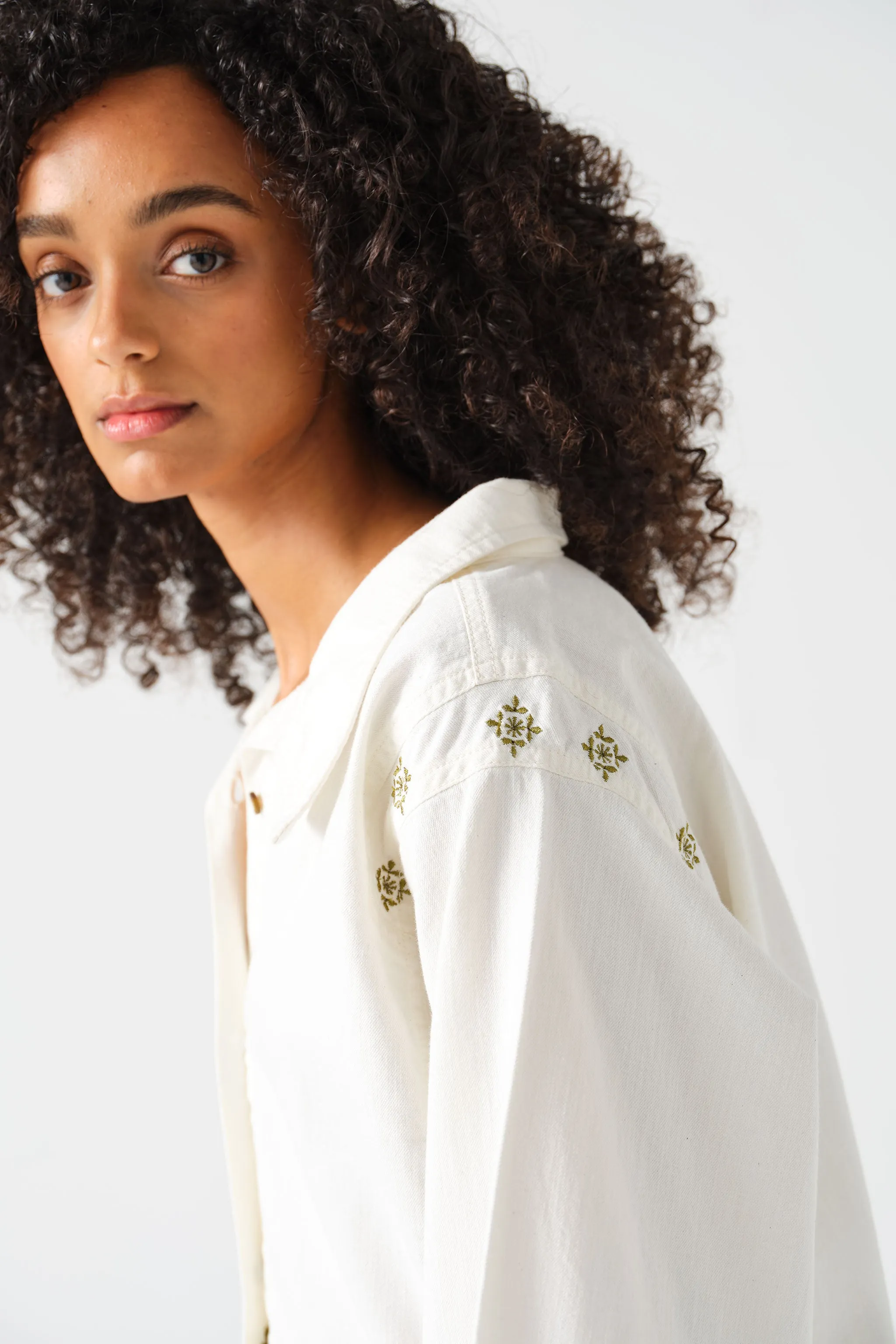 Sophie Shirt in Ecru Denim