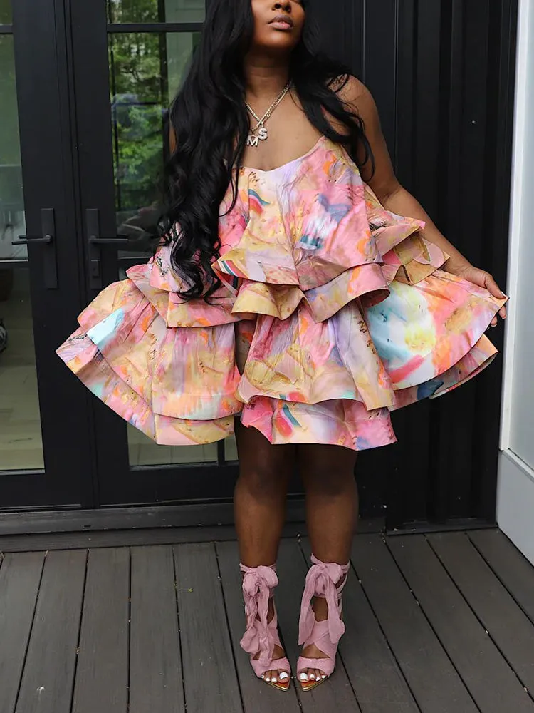 Spaghetti Strap Graceful Tassel Dress