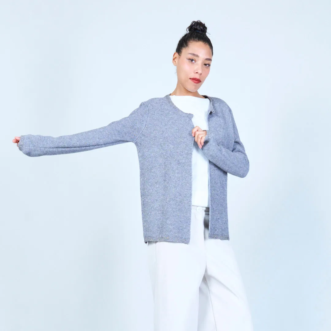 Sparkle knit cardigan with round neckline wholesale