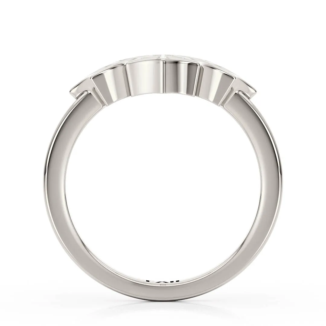 Spiderweb Bowed Edge Wedding Band