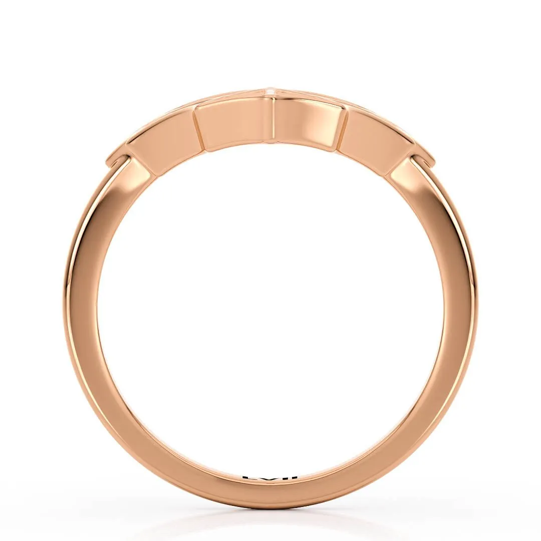 Spiderweb Bowed Edge Wedding Band