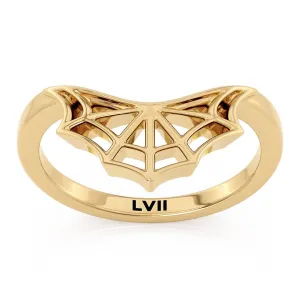 Spiderweb Bowed Edge Wedding Band